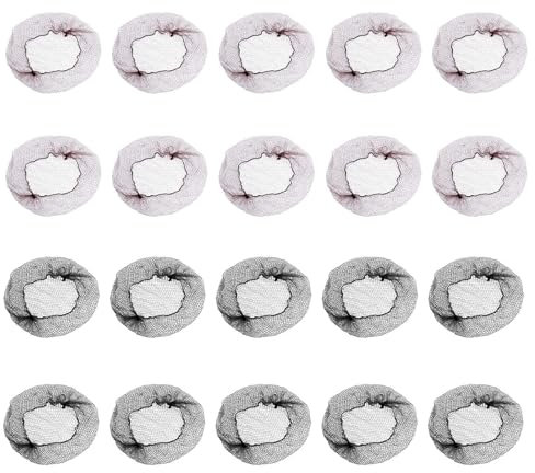 Ryaupy 20 Stück Unsichtbare Haarnetze, Elastisches Haarnetz Dutt, Haarnetz Ballett Unsichtbares Nylon-haarnetz für Tänzer,Krankenschwestern,Stewardess, Brautfrisur(Schwarz und Braun)