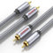 SOUNDFAM RCA Cable 2-Male to 2-Male RCA Audio Cable for Home Theater, Subwoofer, HDTV, Amplifiers, Hi-Fi Systems with Gold-Plated Plugs - 1M, Grey