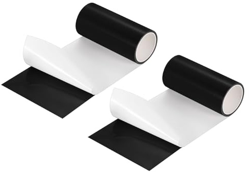 sourcing map Inflatable Patch Repair Kit 4 in x 5 Ft, 2 Pcs TPU Pool Patches Repair Tape for Air Mattress, Bounce House, Swimming Pool, Black