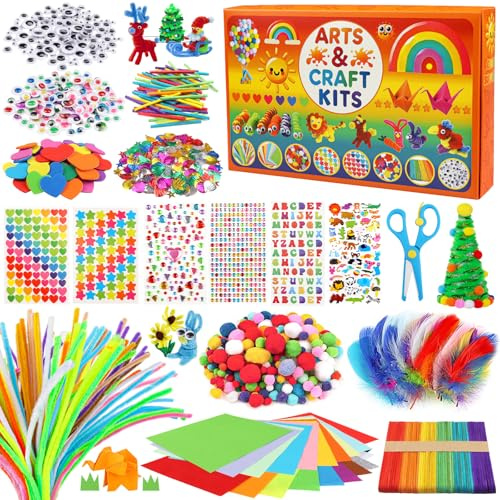 DOITEM 1800+Pcs Craft Kits for Kids, 3-9 Years Old Boy Girl Gifts Arts and Crafts for Boys Girls Toys The Craft Kids Birthday Presents Easter Gifts Easter Crafts