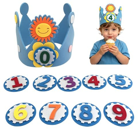 Androxeda Cappellini Compleanno per Bambini, 1 Set di Coroncine di Compleanno, Per Feste di Compleanno, Eventi Speciali e Fotografie