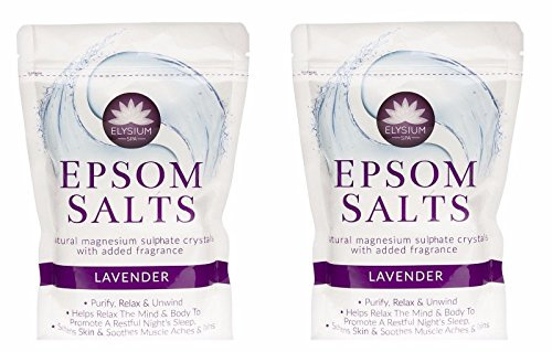 Elysium Spa Bath Salts Natural Magnesium Sulphate Crystals Lavender Salt - 450g Wilsons Direct (2 x Lavender Salt)