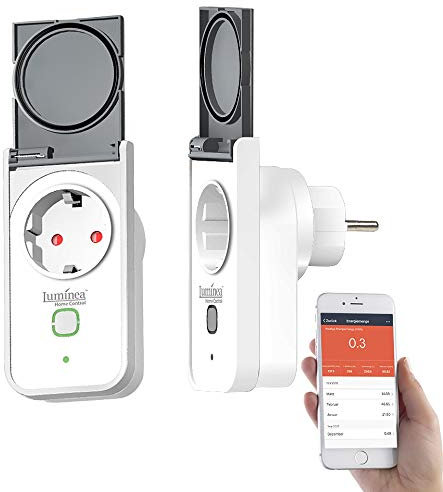 Luminea Home Control WLAN Steckdose Garten: 2er-Set WLAN-Outdoor-Steckdosen, App, Sprachsteuerung, 16 A, IP44 (Zeitschaltuhr Outdoor, Zeitschaltuhr App, Weihnachtsbaumbeleuchtung kabellos)