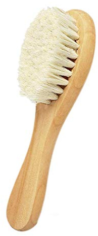 Bestlymood PoignéE en Bois Naturelle Soft Press Brosse à Cheveux pour BéBé et Poils de ChèVre Super Doux Convient Aux Nouveau-NéS et Aux Enfants PoignéEs en Bois Naturel Press Douce