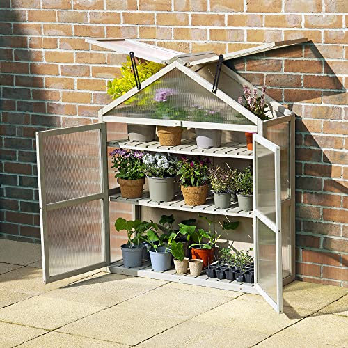 FeelGoodUK Large Cold Frame Greenhouse Flower Planter Green House Wooden Frame 120 (h) x 30 (d) x 100 (w)…