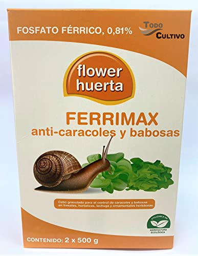 Ferrimax 1 kg (200 m2). Järnfosfat. Effektiv blötdjursmedel i granulerat bete Mycket effektiv mot sniglar och sniglar Godkänd ekologisk odling
