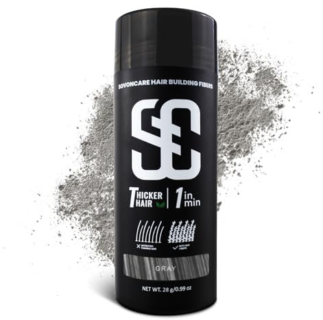 Streuhaar für Dünner Werdendes Haar, Schütthaar zur Haarverdichtung und Abdeckung, Faser-Haarpulver, Haarpuder für Männer und Frauen, Natürlich Unsichtbar Ansatzpuder (Grau)