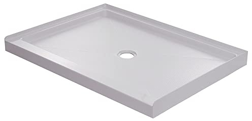Miseno MNOSB4842 48 x 42 Rectangular Shower Base with Single Threshold and Center Drain - White