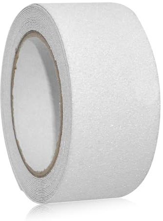 Ruban adhésif antidérapant, 10 cm x 5 m, blanc, autocollant de sécurité antidérapant pour l'intérieur et l'extérieur, pour la sécurité au travail à la maison