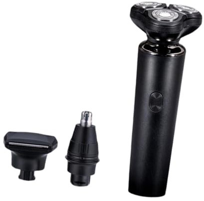 Sharplace Elektrorasierer 3-in-1, Nasen-/Kotelettenschneider, Rotationsrasierer, kabellos, wasserdichtes Rasierwerkzeug für Büro, Camping, Reisen, Outdoor