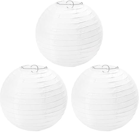3 Pieces White Round Lantern Lampshade, Hanging Lamp, Paper Watch, Wedding Decorations, Party Props Supplies