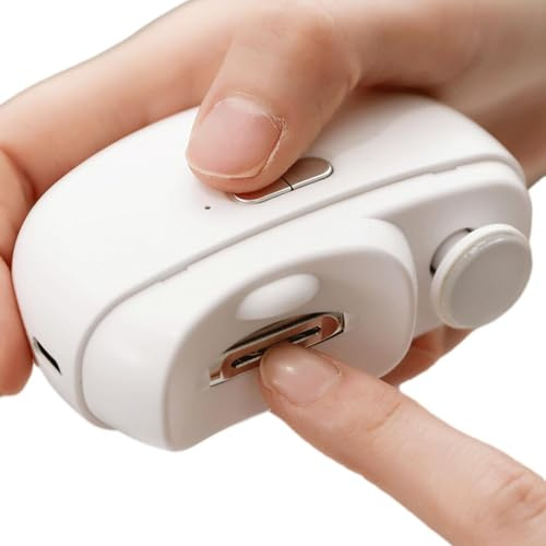 Coupe-ongles électrique 2 en 1 avec lumière – Coupe-ongles et lime de sécurité, coupe-ongles rechargeable à LED avec attrape-ongles | Idéal pour les bébés, les personnes âgées et les adultes, choix de