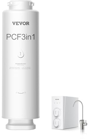 VEVOR Sistema di Filtro di Ricambio per Casa Cucina Sottolavello a 5 Stadi Filtro Composito PCF, Cartuccia Filtro Sottolavello Riduce Piombo, Cloro, Ruggine, Sostituzione per Filtro Acqua