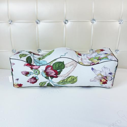 Fansu Almohada Piernas Dormir Boca Arriba, Almohada de Elevación de Piernas Hinchadas Mejora la Circulación Cojín de Soporte para Cama para Lesiones o para Descansar (55 * 17 * 17cm,Flores Rojas)