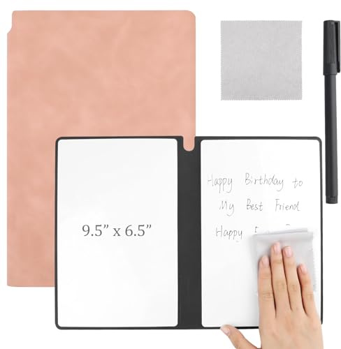 Nexlynk A5 mini whiteboard, liten whiteboard, 17 x 24 cm torr avtorkbar planeringstavla bärbar skrivtavla med penna och duk för kontor, arbetsrum, klassrum och hem (rosa)