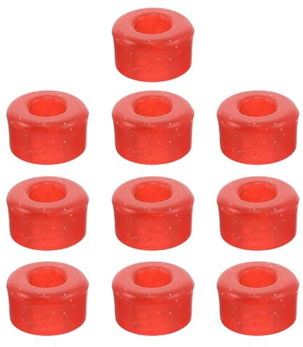 Mipcase Lot de 10 Amortisseurs en Pu 95a Transparents Rouges pour Patins à Roulettes Quad et Rollers Double Rangée, Accessoires de Skate pour Absorption des Chocs et Protection Optimale