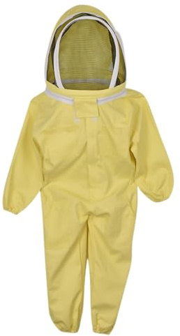 Kronabelle L Size Explorer'S Yellow Bee Suit, Cotton Twill Sting Proof Beekeeper Suit, Full Body Protection for Young Explorers