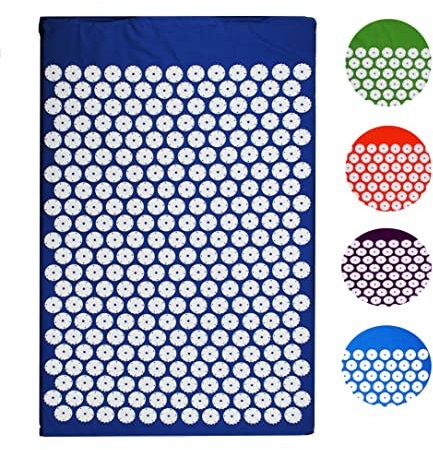Akupressurmatte Massagematte Nagelmatte Akupunkturmatt 80x51 cm (dunkel blau): Entspannung, Schmerzlinderung und pure Erholung für Körper und Geist