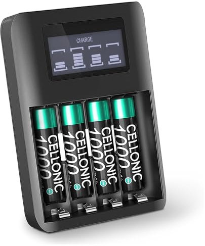 CELLONIC, Akku kompatibel mit Siemens Gigaset CL660HX, Gigaset A415, Gigaset E290 (1000mAh, 1.2V) 4X + Ladegerät Ersatzakku 1.2V AA