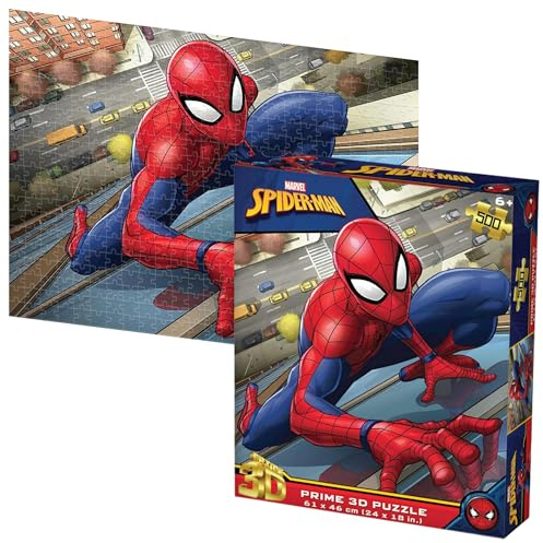 PRIME 3D | Marvel Comics - Spider-Man | 3D Lenticular Jigsaw Puzzle | 61cm x 46cm - 500 pcs | Games & Puzzles | Ages 6+