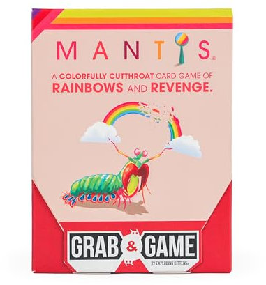 Exploding Kittens Mantis Grab & Game by Pocket-Sized Party Game with Vibrant Art & Addictive Gameplay for 2-4 Players Ages 7+ - Ideal Travel Game for Families on The Go