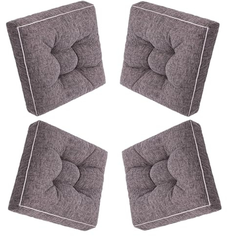 uyeoco Cojines para Sillas de Jardin, 50x50cm/45x45cm/40x40cm Cojín Asiento Comedor, for Decorativo Cocina Oficina Exterior terraza(D3,4PCS_50X50CM)
