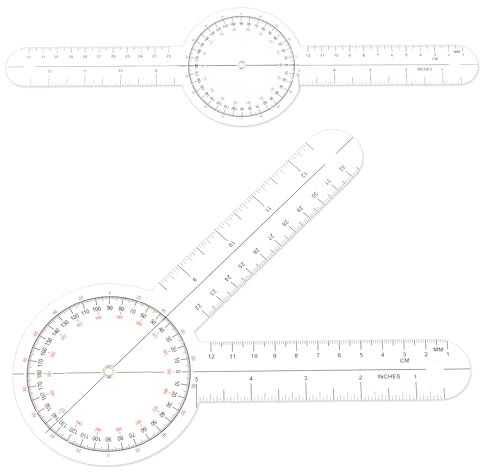 Goniometro Spinale Righello 8 Pollici, Goniometro Regolabile a 360 Misure, Goniometro ortopedico digitale, per Fisioterapia, 360 gradi in Plastica