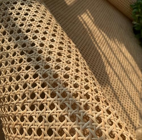 Rattan Roll 60 x 150cm (24inch x 5ft) Natural Cane Webbing, Rattan Sheet, Large Size Caning Material Supplies Weave Cane Webbing Roll for Furniture Caning Projects Mesh Panels Chair Cabinet Ceiling
