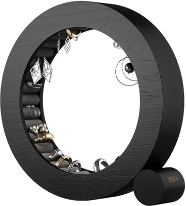 Umbra Ferris Schmuck-Organizer, Ringhalter aus Holz, Aufbewahrungslösung für Ringe und Ohrringe, Schwarz