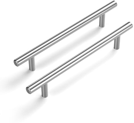 LONTAN 10 Kitchen Cupboard Handles 160mm T-Shaped Kitchen Door Handles for Drawer and Cabinet Stainless Steel Pulls Suitable for Bedroom, Living Room, Bathroom