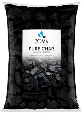 ZOMAGARDEN - Carbone Vegetale per Piante - Fertilizzante e Inerte Naturale per Migliorare il Suolo - Ideale per Orchidee e Tutte Le Colture - 100% di Origine Vegetale - 2L