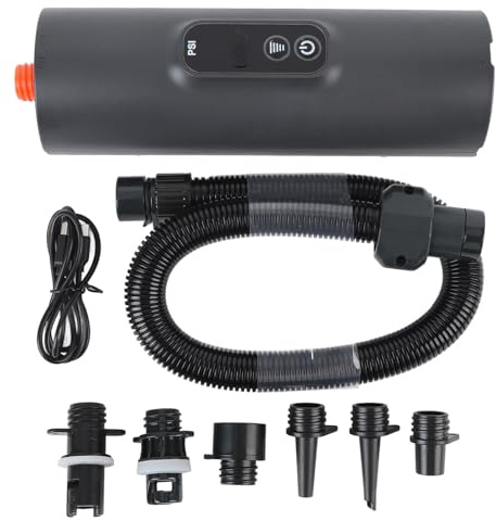 Portable Inflator Pump Cordless High Pressure Electric Air Pump for Inflatable Tent Kayak Boat Float Bed With Efficient Li Battery Variety of Nozzles ABS and PA Materials Digital D