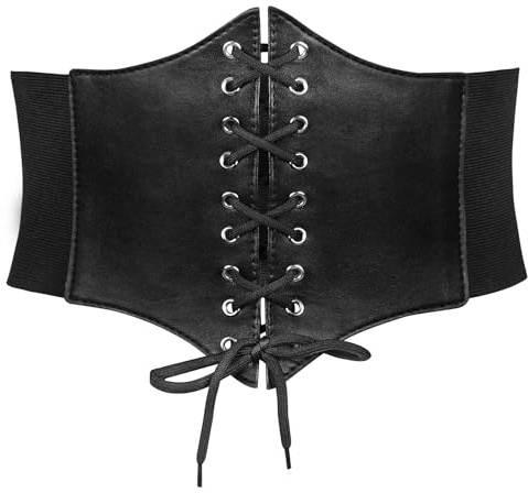 JASGOOD Corset Femme Bustiers et Corsets Corset Noir de Pirate Pour Femme Ceinture