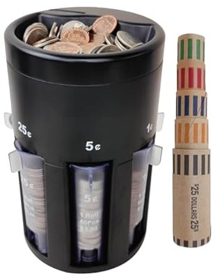 Automatischer Münzzähler Sortierer Automatische Münzrollmaschine 5 In-1 Münzzähler Mit Münzverpackungen Münzsortierer Münzdose Für Zuhause Reisen Studio Geschäfte Schulen
