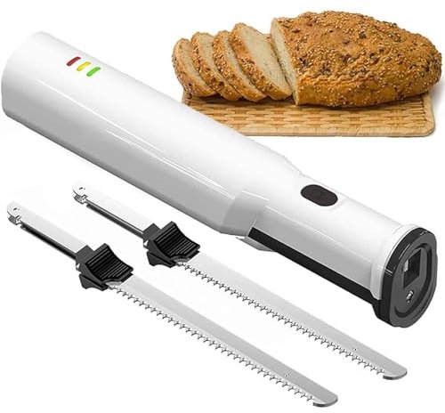 Coltello elettrico da intaglio,coltello for tagliare il pane senza fili con 2lame seghettate,coltelli con lama in acciaio inossidabile da 8,for tagliare efficacemente le carni,for pollame,torte,toast