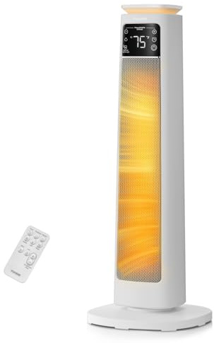Heizlüfter Energiesparend, 2000W PTC Keramik Heizlüfter leise, ECO-Modus für geringen Stromverbrauch, Fernbedienung, Timer, Überhitzungs-Kippschutz, Elektroheizung für Home-Office & Wohnung