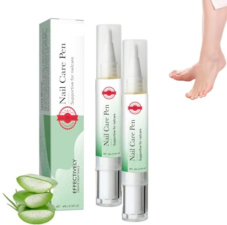 Stylo soin des ongles, stylo réparateur pour les ongles, enrichi en tea tree et en aloe vera, soin pour les ongles abîmés et fragiles (2PC)