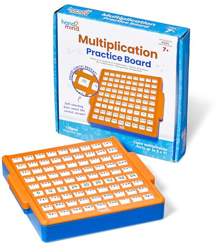 Learning Resources Multiplication Practice Board, 9×9 multiplication table board, educational game for learning multiplication tables with rotating dial, suitable for ages 7 and up.