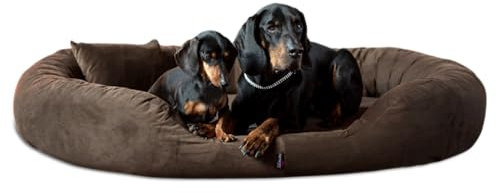 tierlando® Orthopädisches Hundebett Sammy | High-Tech-Velours | Dicke Umrandung | L - XXXXL Hundesofa Braun Gr. XXL 140 cm
