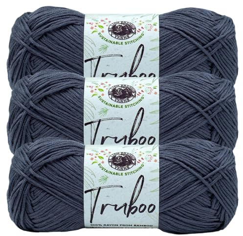 Lion Brand Yarn (3 Pack) Truboo Yarn, Slate