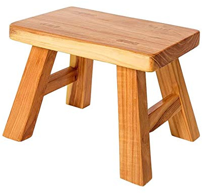 Golden Sun WM Sturdy Step Stool Footstool Solid Wooden 11 inch for Kids Adults Plant Stand Plant Stand Fishing Stool (Natural), Small