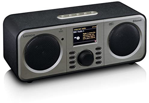 Lenco DIR-141 Internetradio - DAB+ - Bluetooth - W-LAN Verbindung - Zwei Weckzeiten - 2 x 5 Watt RMS - schwarz