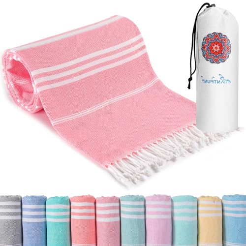 Antfuny Turkish Beach Towels Vacation Essentials Quick Dry Sand Free Soft Absorbent Extra Large XL Big Blanket Adult Pool Towel Lightweight Thin Sandless Fast Drying Compact No Sand Packable Foldable