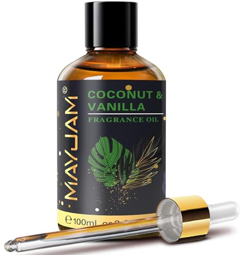 MAYJAM Coconut & Vanilla Fragrance Oil for Diffusers, 100ML/3.38FL.OZ