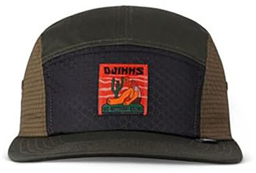 Djinns - Resting Man (Olive/Black) - 5 Panel Flat Cap Meshcap Hat Kappe Mütze Caps