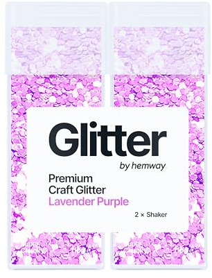 Hemway Craft Glitter Shaker Lavender Purple 110g x2 Pack Super Chunky | for Resin & Epoxy Crafts, Christmas Art Supplies, Nail, Body, Face, Eye, Festival, Crafting, Slime, Sparkle