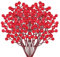 SULOLI Christmas Red Berries,20Pieces Christmas Holly Berries Branch Artificial Fruits for Xmas Wreaths decorations