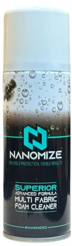 Nanomize Fabric Upholstery Cleaner for Car Interiors – Deep Cleaning Spray for Seats, Carpet & Mats - Stain & Odour Remover w/brush + wipe - Vehicle Interior Cleaner, Fresh Linen Scent