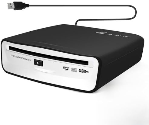 Kopinma External Universal CD Player for Car, Car Radio CD/DVD Dish Box Player, Plugs Into Car USB Port, Laptop, TV, Computer, for Android 4.0 and Above Navigation
