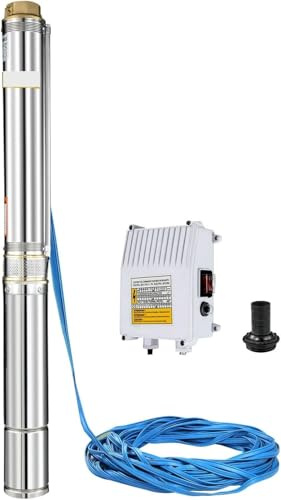 Deep Well Submersible Water Pump for Efficient Water Extraction, 40m Cable, Ideal for Boreholes